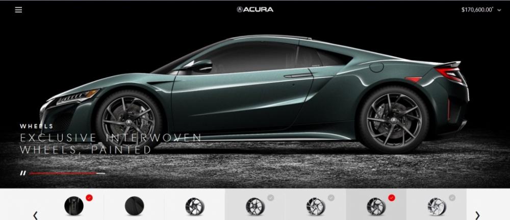 Khách hàng có thể tự tạo nên chiếc xe Acura NSX 2017 tuỳ ý 1