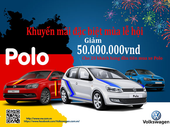 Từ 20/4/2017, khách hàng mua Volkswagen Polo có cơ hội nhận ưu đãi 50 triệu tiền mặt.