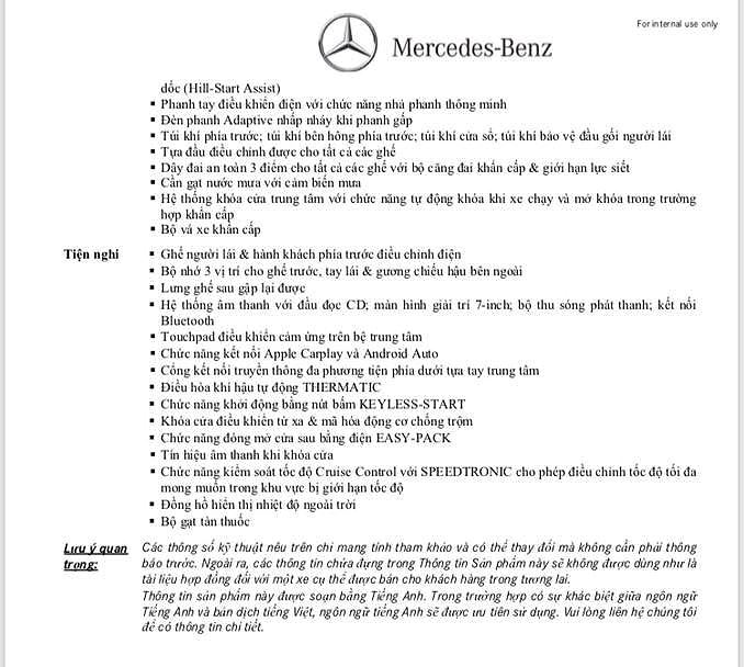 Bảng thông số kỹ thuật Mercedes-Benz GLC 200 2018 tại Việt Nam a2