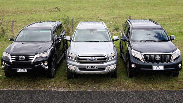 Toyota Fortuner, Ford Everest và Toyota Land Cruise Prado.